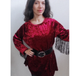 Μπλούζα Βελούδινη με κρόσια