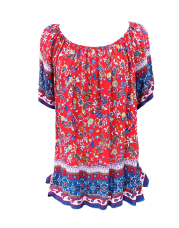 Μπλούζα off shoulder φλοράλ