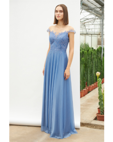 Maxi φόρεμα δαντέλα glitter