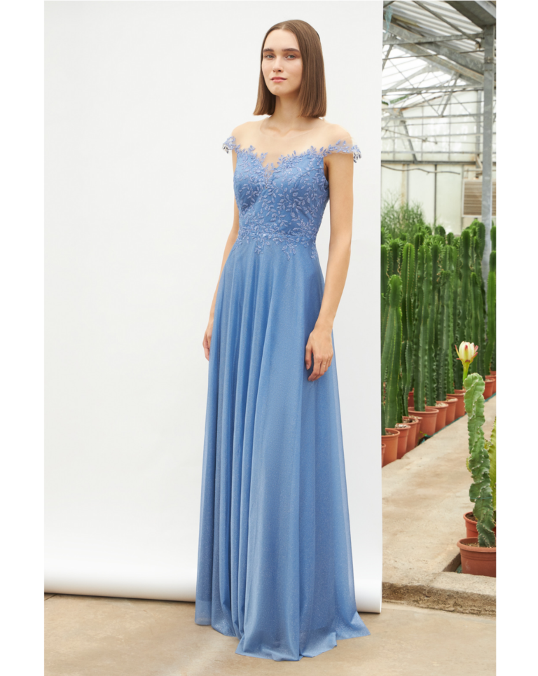 Maxi φόρεμα δαντέλα glitter