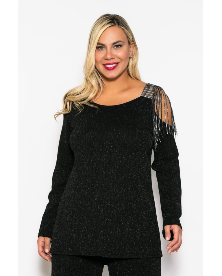 Μπλούζα lurex με στρας