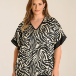 Μπλούζα σατέν animal print