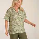 Μπλούζα εμπριμέ V neck
