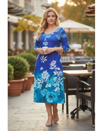 Φόρεμα midi εμπριμέ