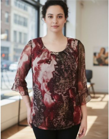 Μπλούζα εμπριμέ υφασμάτινη