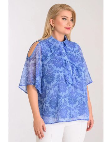 Μπλούζα μουσελίνα με κουμπιά