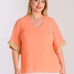 Μπλούζα μουσελίνα κεντημένη