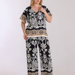 Σετ μπλούζα παντελόνα τύπου λινό