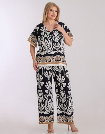 Σετ μπλούζα παντελόνα τύπου λινό